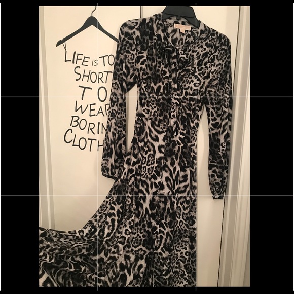 michael kors leopard maxi dress